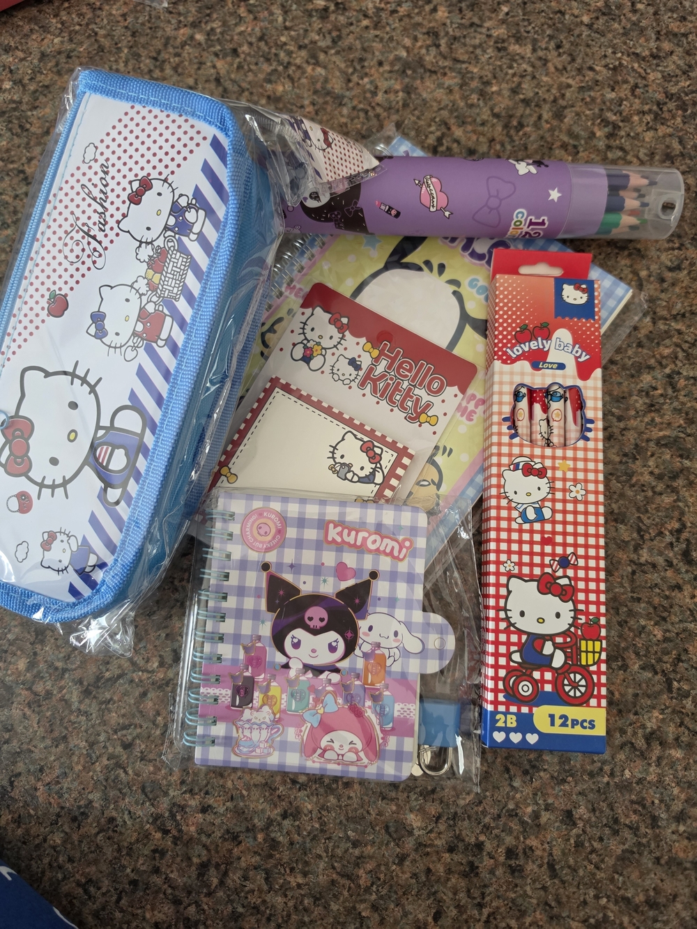 Hello Kitty Pink & Blue Kids Party Favor Stationery Kit